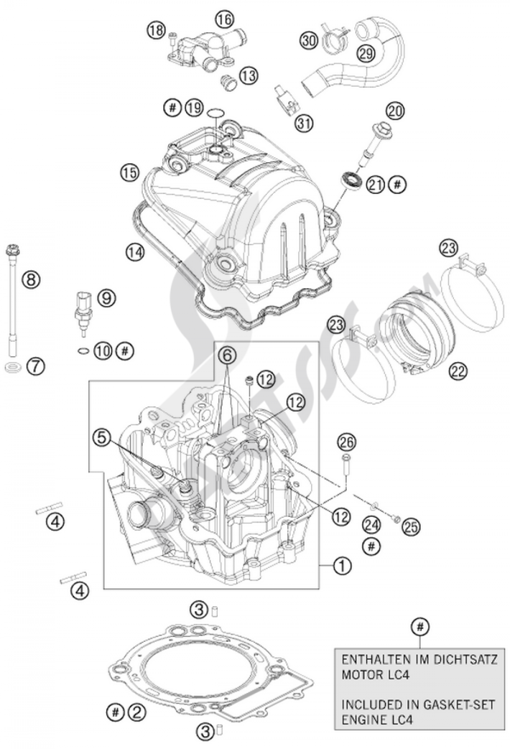 CYLINDER HEAD KTM 690 DUKE R 20 2012 EU