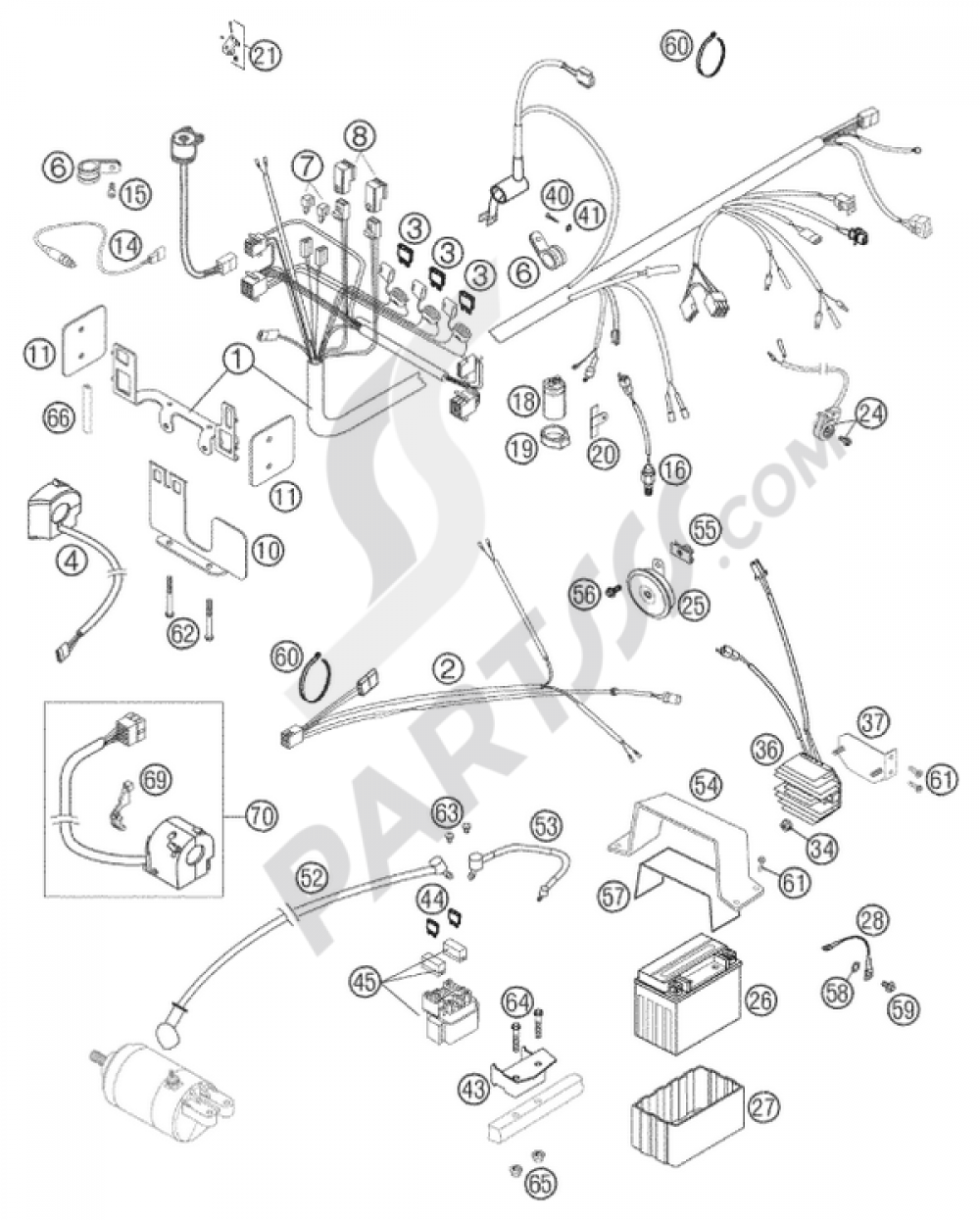 WIRING HARNESS 640 DUKE 2002 KTM 640 