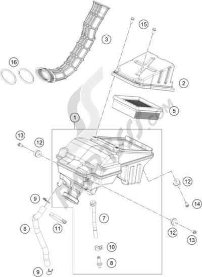 KTM RC 200 BL. W/O ABS B.D. 2015 EU AIR FILTER