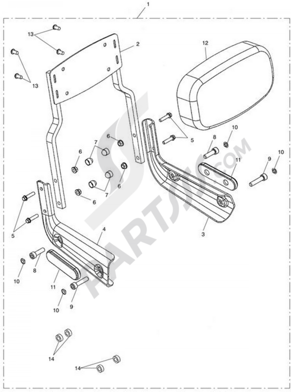 Traditional Sissy Bar, Short Triumph AMERICA EFI