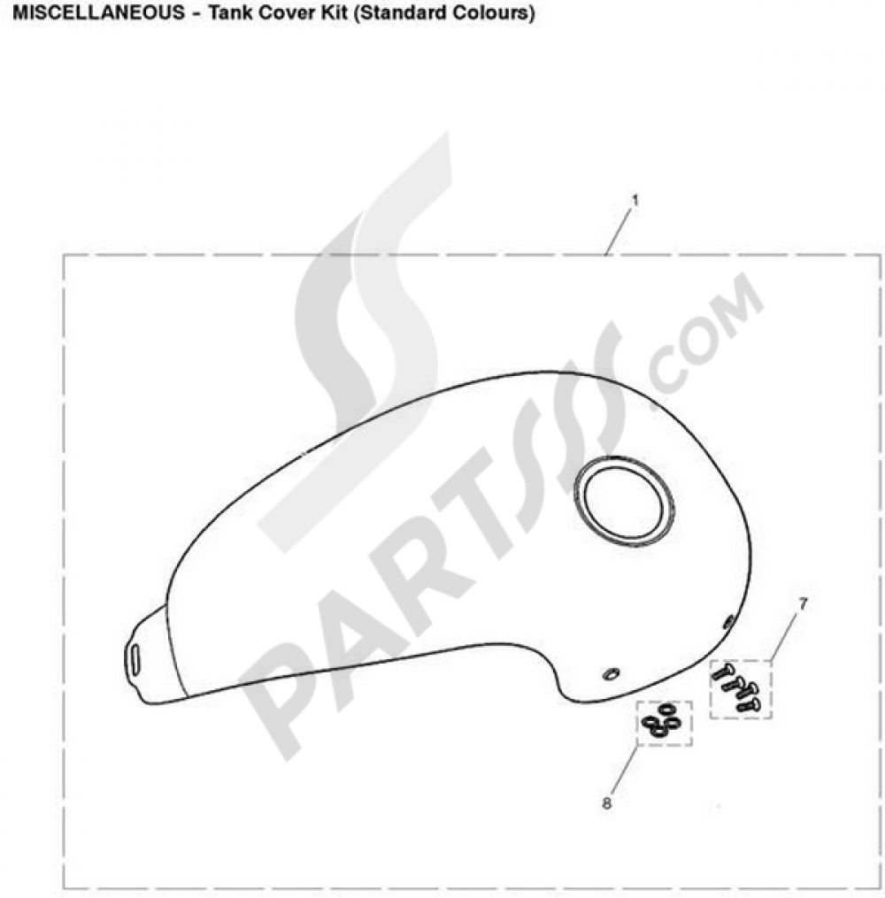 Tank Cover Kit, Std Colours Triumph BONNEVILLE T100 EFI