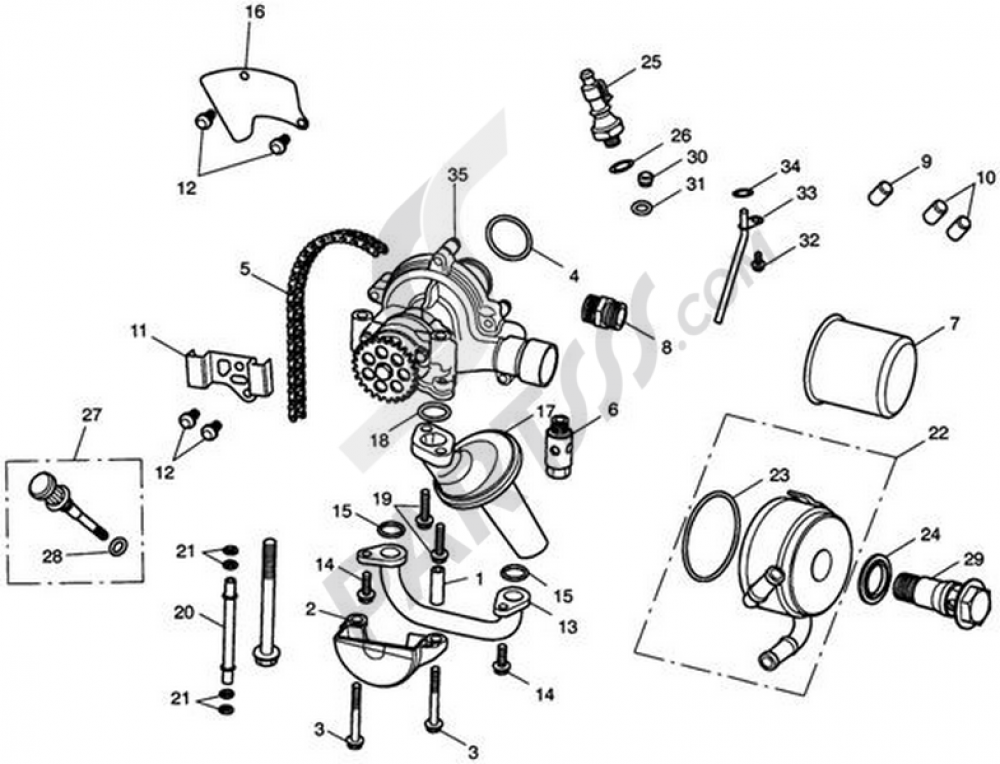 Oil Pump Drive Triumph DAYTONA 675 VIN UNTIL 381274 - Main Image