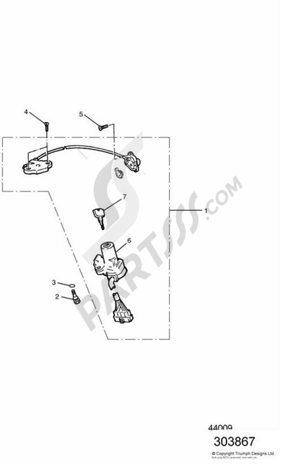 Triumph THUNDERBIRD SPORT SPORT Ignition Switch/Seat Lock