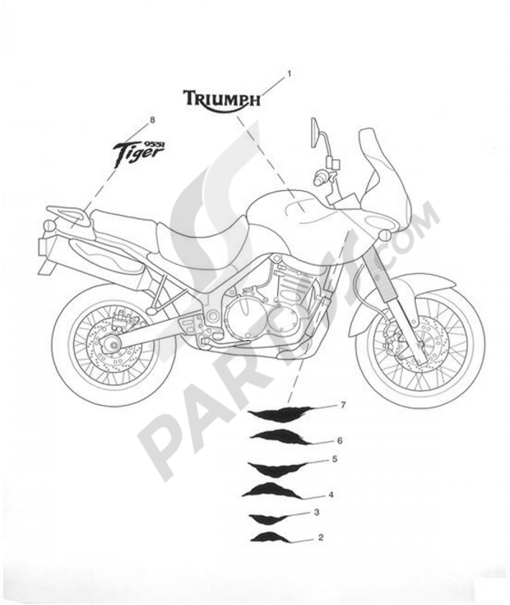 thumbnail image 2 of Triumph Sprint 955i ST Vinyl Decal Set - Motorbike Graphics Kit 2 of 4