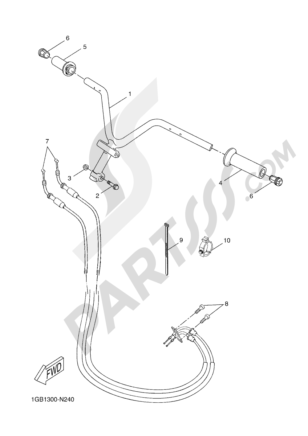 HANDELBAR AND CABLES Yamaha AEROX 4T 2016