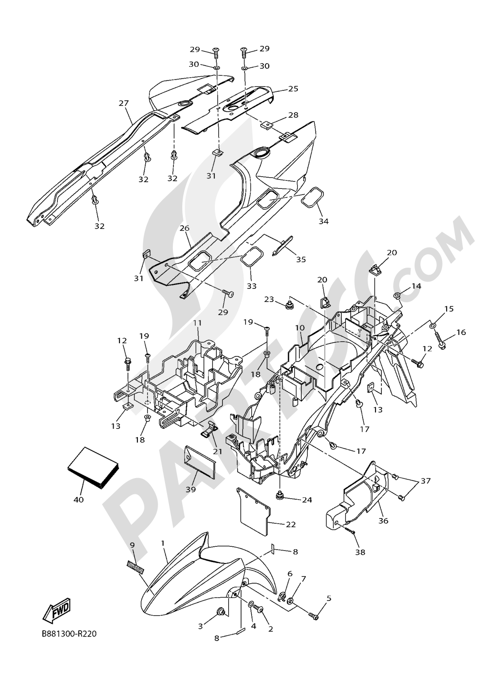 GARDE-BOUE Yamaha FJR1300A 2016