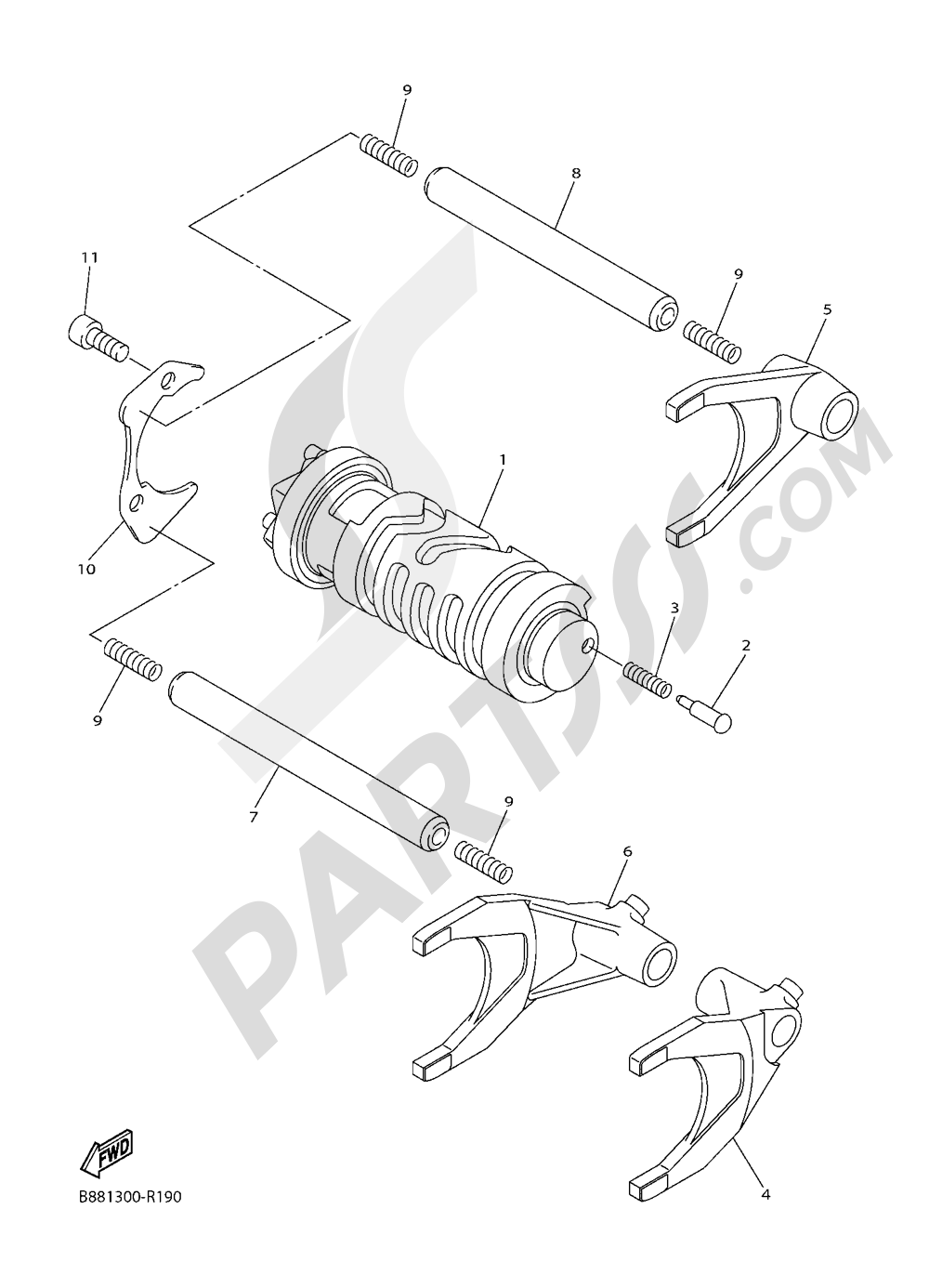 GEAR LEVER AND FORK Yamaha FJR1300AE 2016