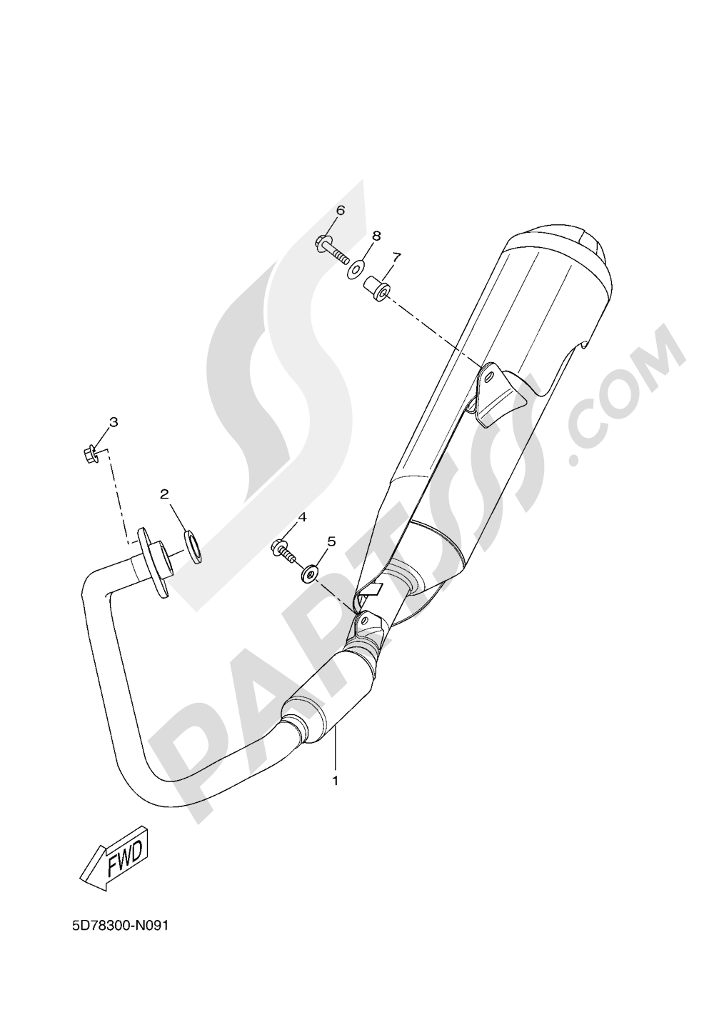 EXHAUST Yamaha MT-125 ABS 2016