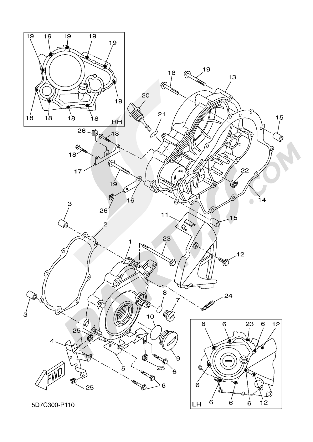 CRANKCASE COVER 1 Yamaha MT-125 ABS 2016