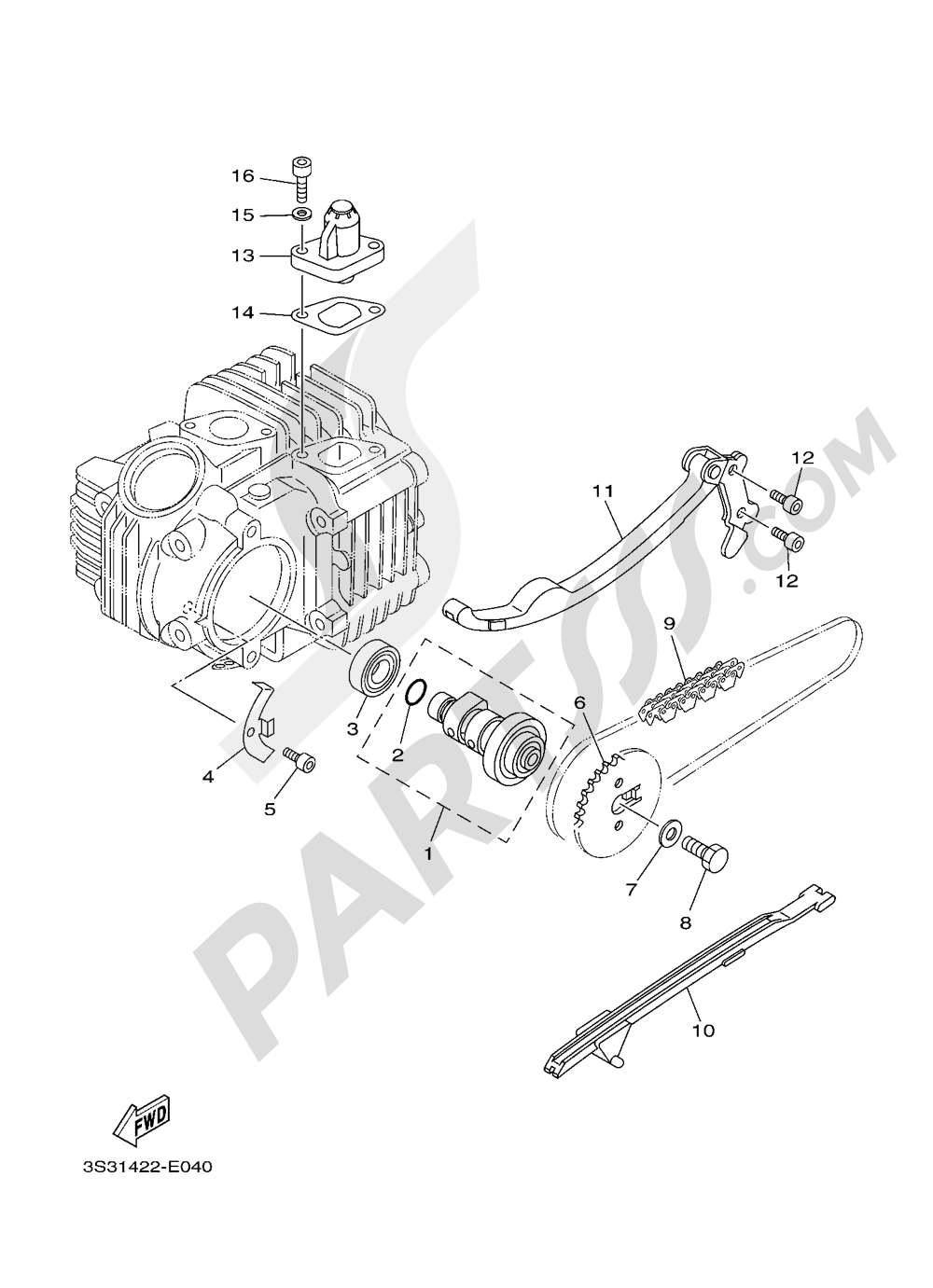 CAMSHAFT &CHAIN Yamaha TT-R110E 2016