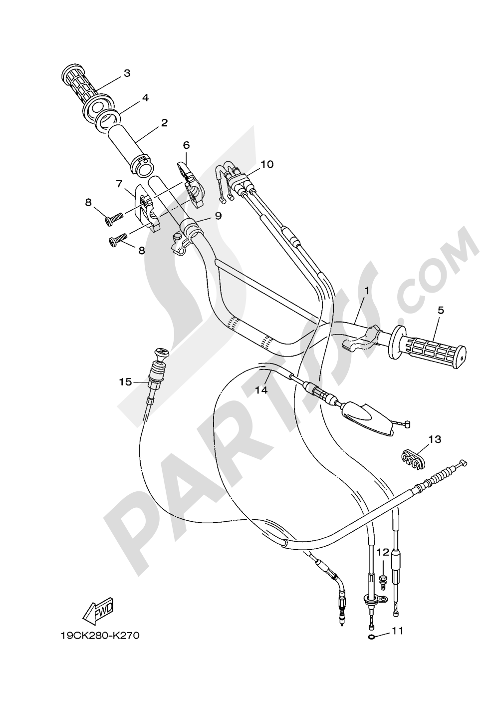 STEERING HANDLE & CABLE Yamaha TT R125LW 2016