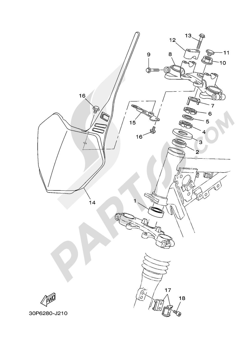 STEERING Yamaha TT R125LWE 2016