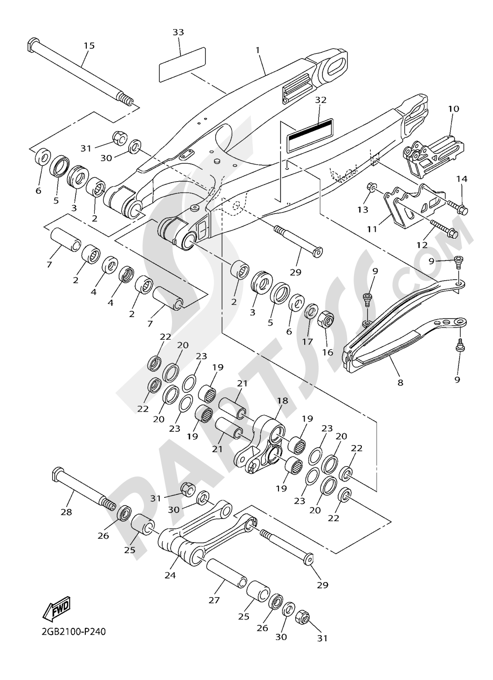 REAR ARM Yamaha WR450F 2016