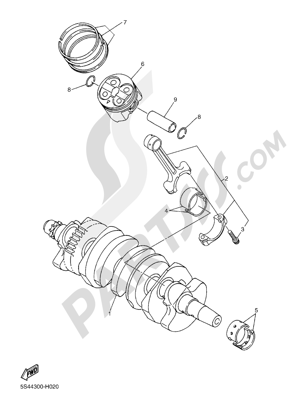 CRANKSHAFT & PISTON Yamaha XJ6 Diversion F 2016