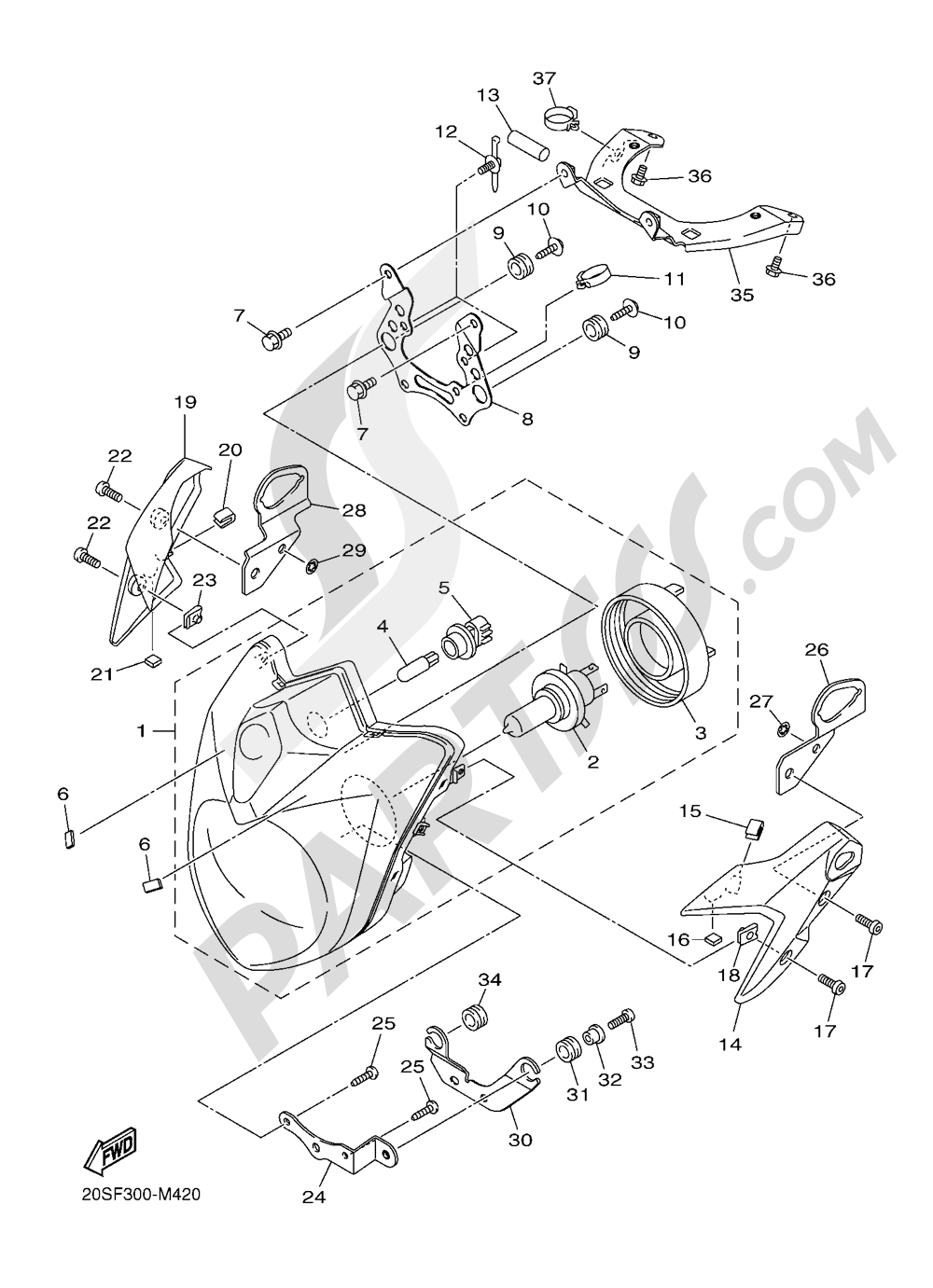 FARO DELANTERO Yamaha XJ6 2016