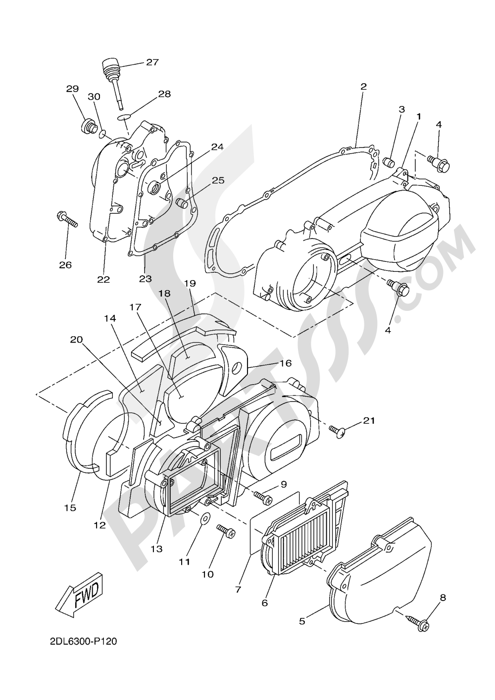 CRANKCASE COVER 1 Yamaha X-Max 250 2016