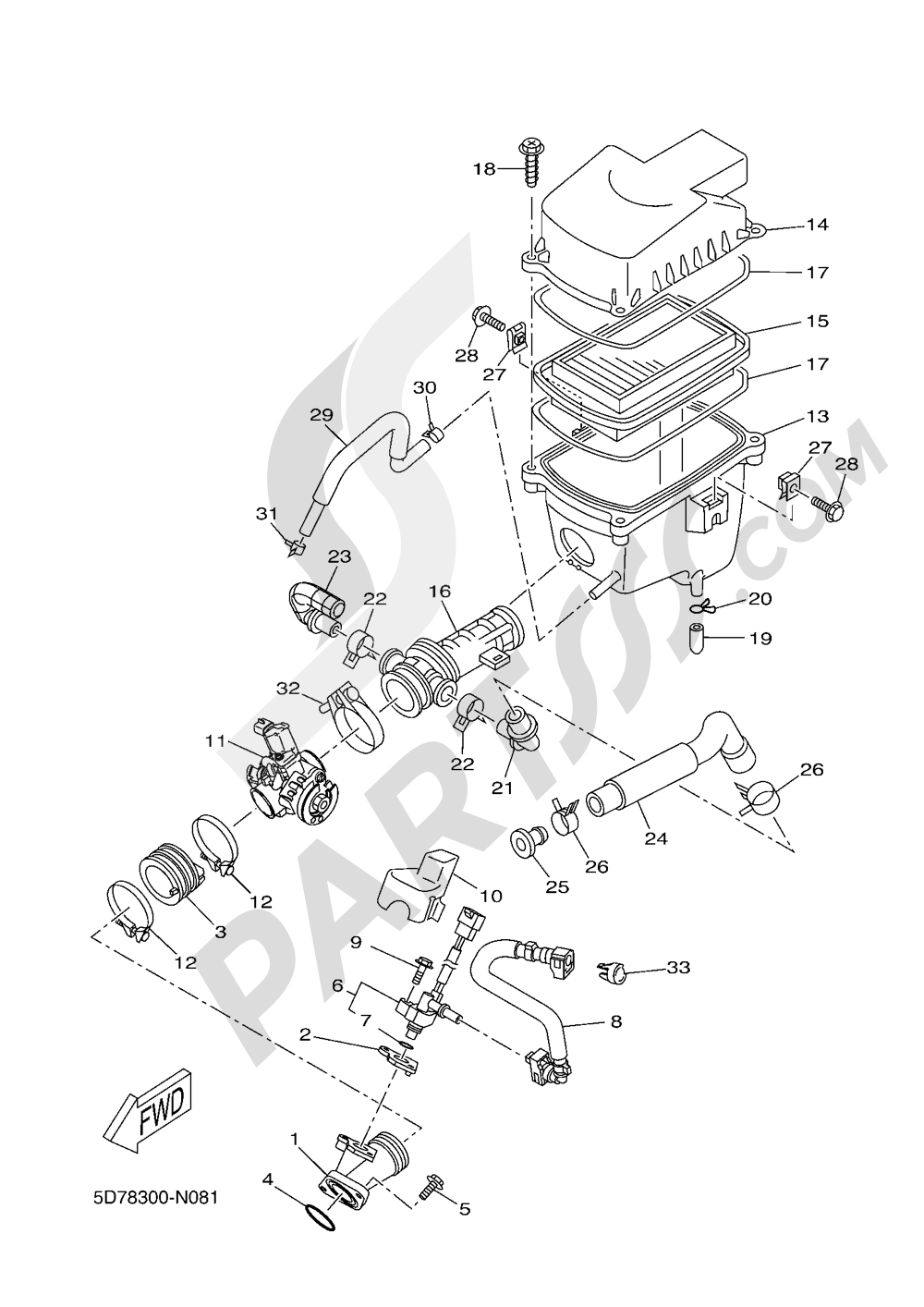 吸気 Yamaha YZF-R125 2016