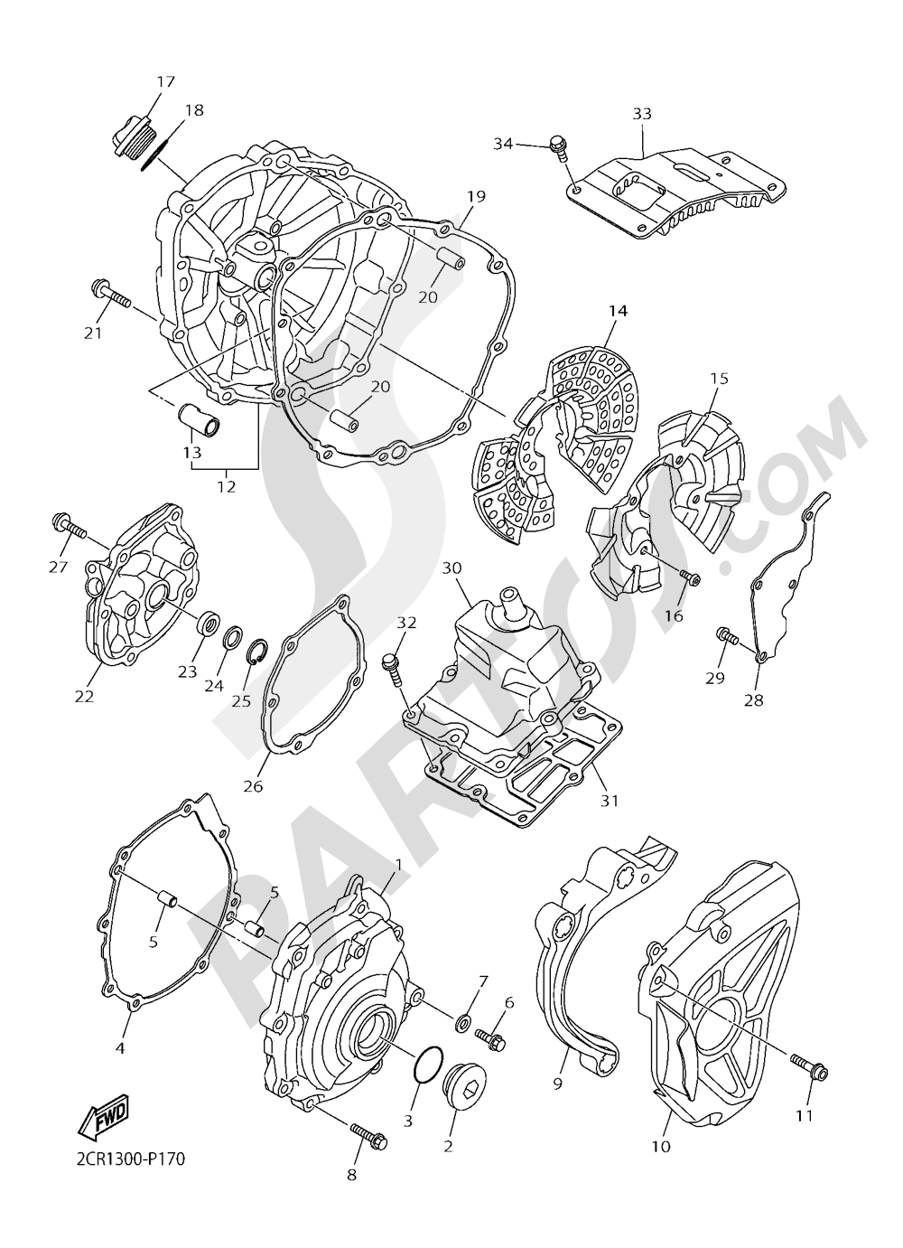 CRANKCASE COVER 1 Yamaha YZF-R1M 2016