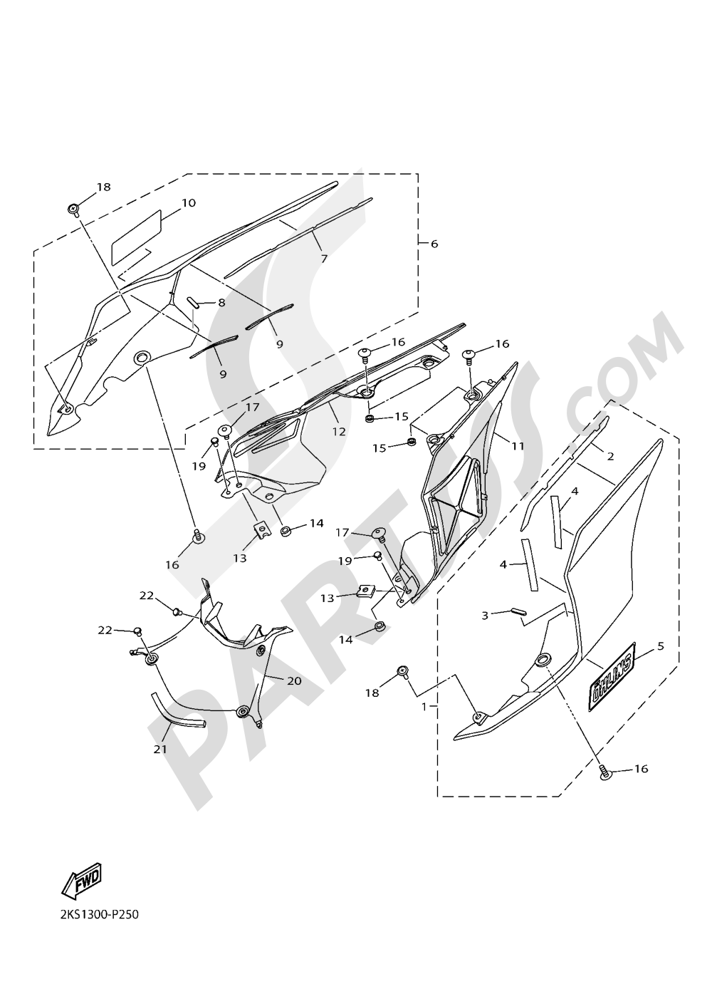 SIDE FAIRING / COWLING Yamaha YZF-R1M 2016
