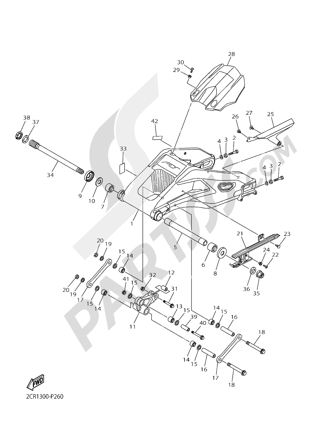 REAR ARM Yamaha YZF-R1M 2016
