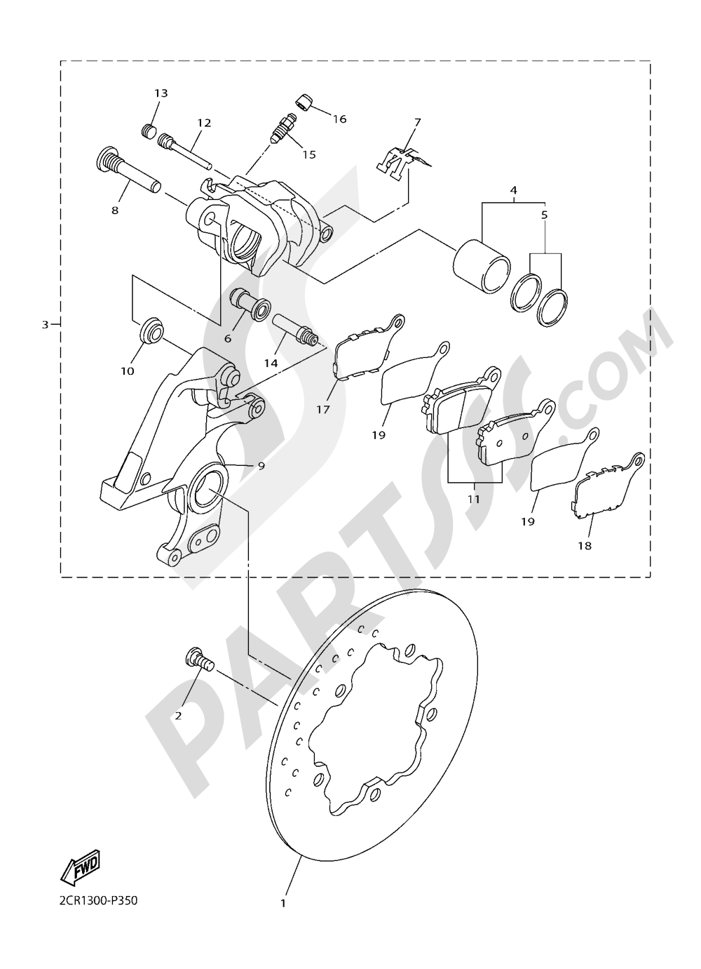 REAR BRAKE CALIPPER Yamaha YZF-R1M 2016