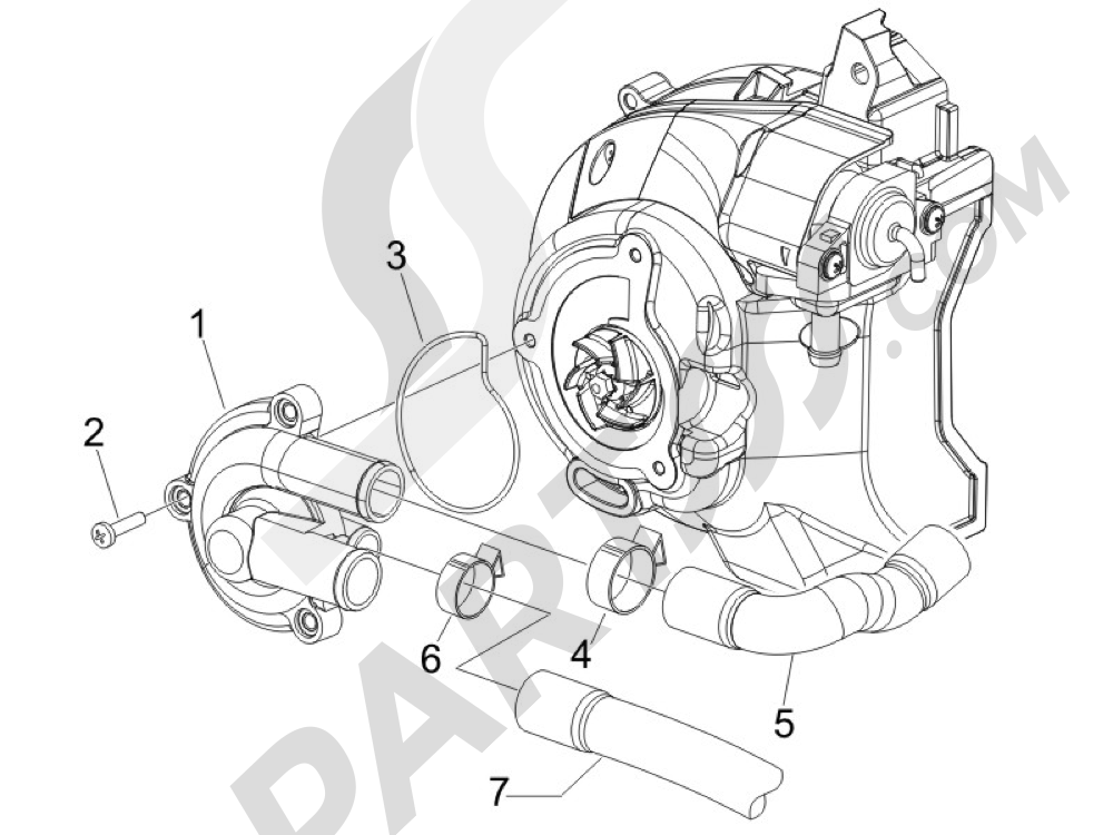 ウォーターポンプ Piaggio BEVERLY 125 SPORT E3 2007-2008