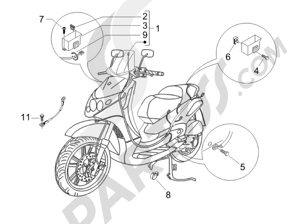 Grupo cables principal Piaggio BEVERLY 125 SPORT E3 2007-2008