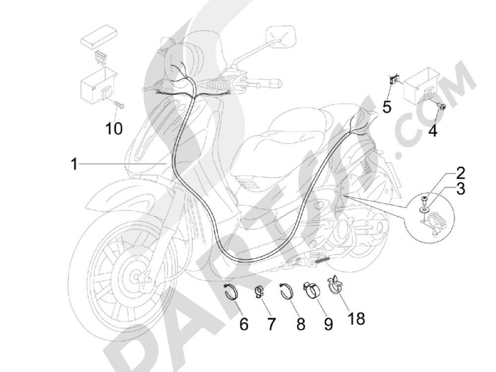 Grupo cables principal Piaggio Beverly 300 ie Tourer E3 2009