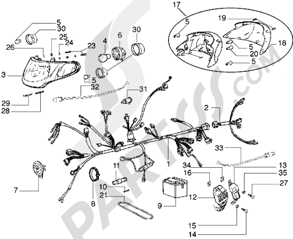 Dispositivos electricos-Faros y intermitentes Piaggio Diesis 100 1998-2005