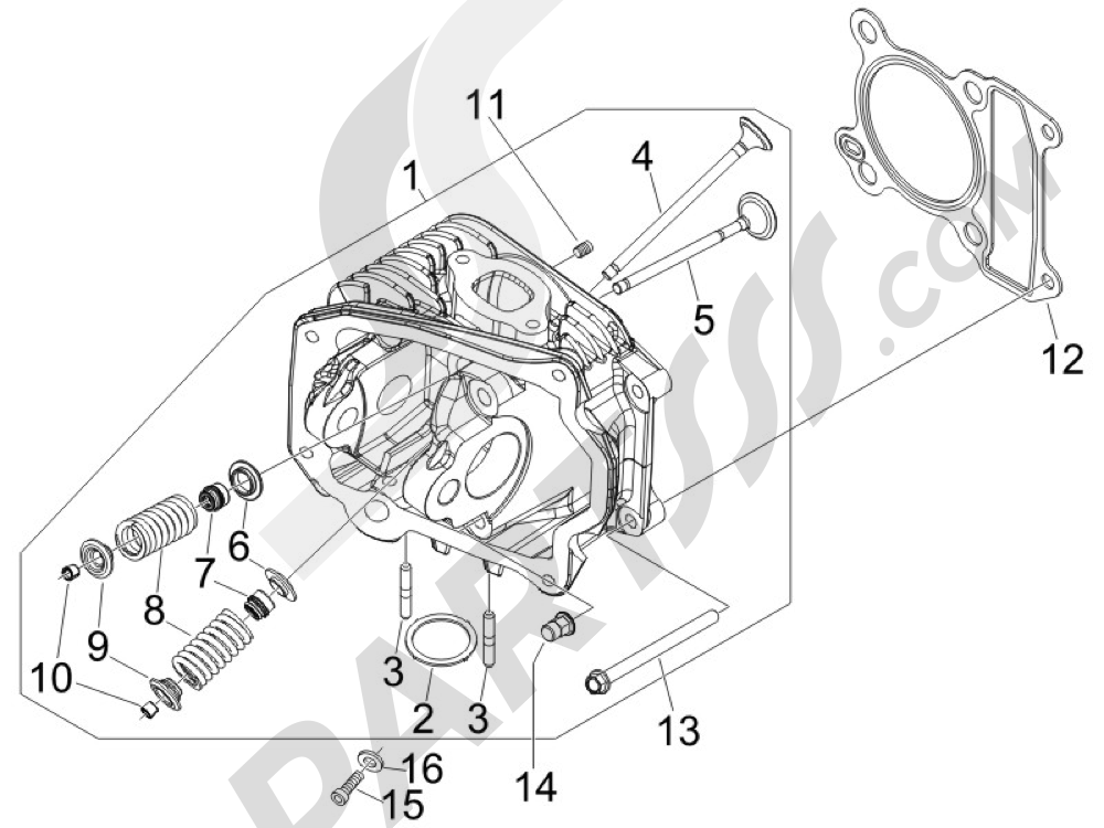 Grupo culata - Valvula Piaggio Fly 100 4T 2008