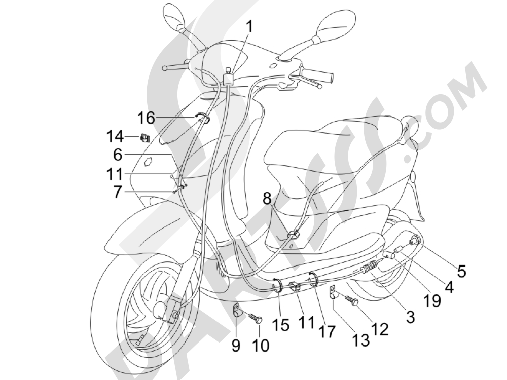 Transmisiónes Piaggio Fly 50 4T 2006-2007