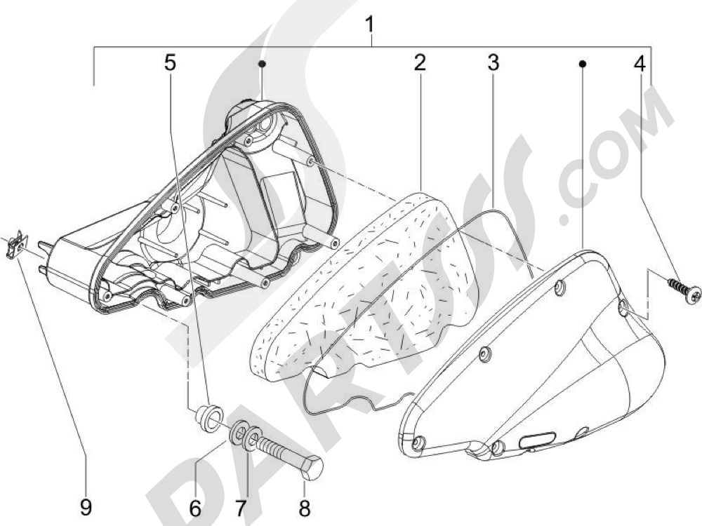 Filtro de aire Piaggio Liberty 125 4T Sport E3 2007-2008