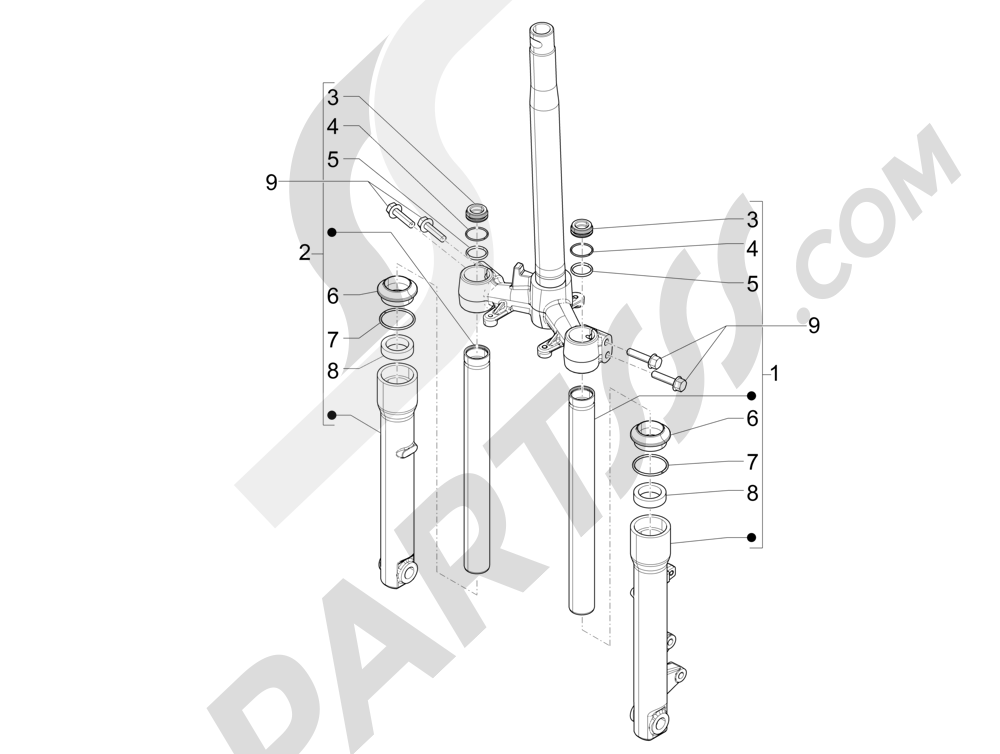 Componentes de la horquilla (Wuxi Top) Piaggio Liberty 125 iGet 4T 3V ie ABS (EMEA) 2015