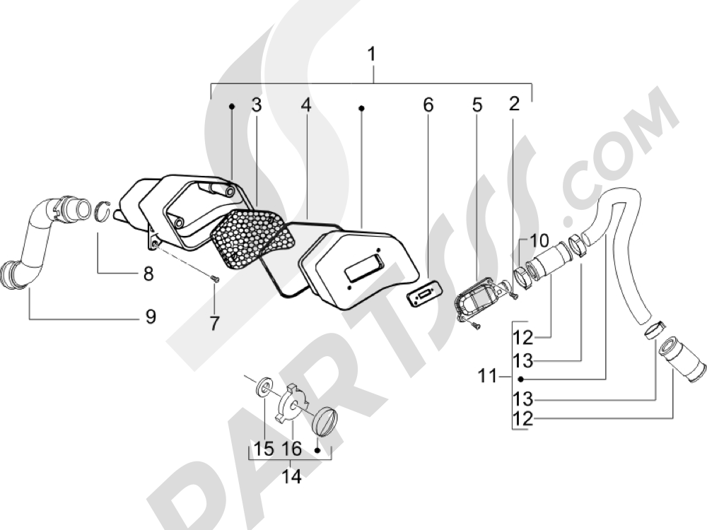 Caja aire secundario Piaggio Liberty 50 2T (UK) 2007