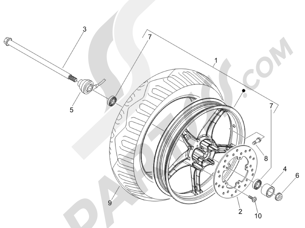 FRONT WHEEL Piaggio Liberty 50 2T (UK) 2007