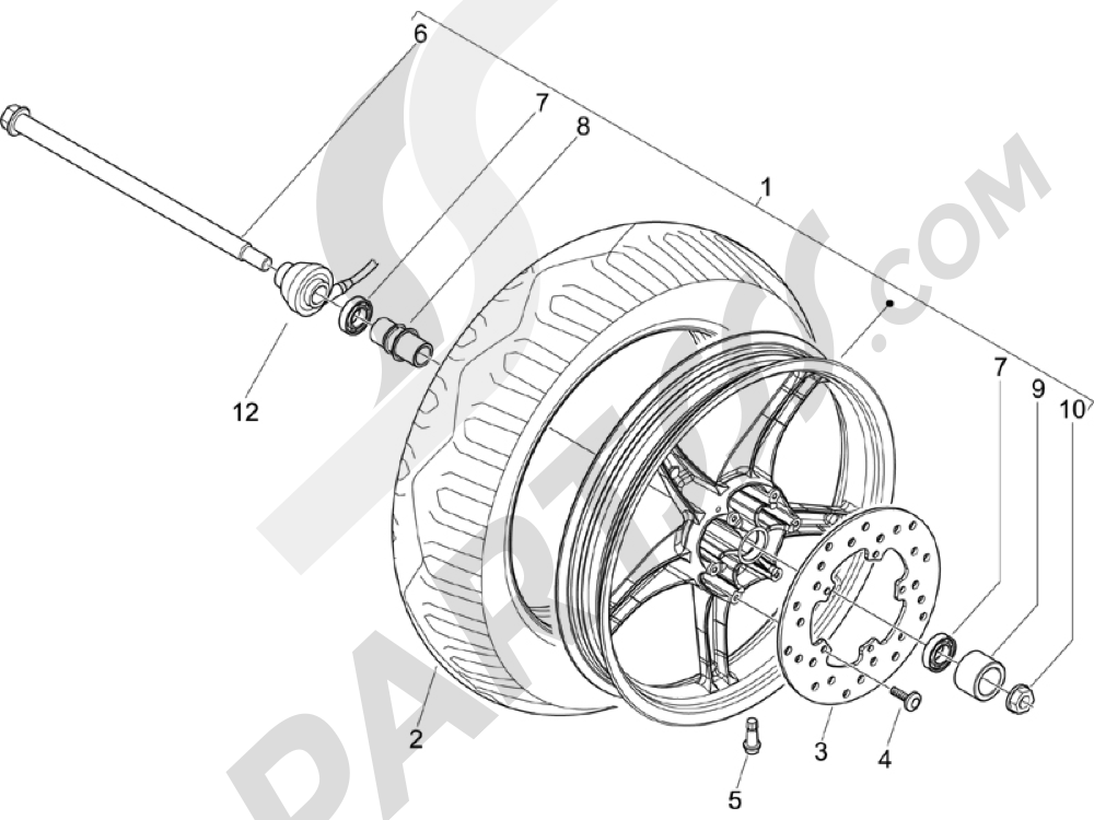 ROUE AVANT Piaggio Liberty 50 2T Sport 2006