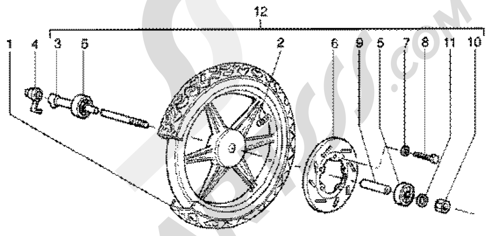 FRONT WHEEL Piaggio Liberty 50 4T 1998-2005