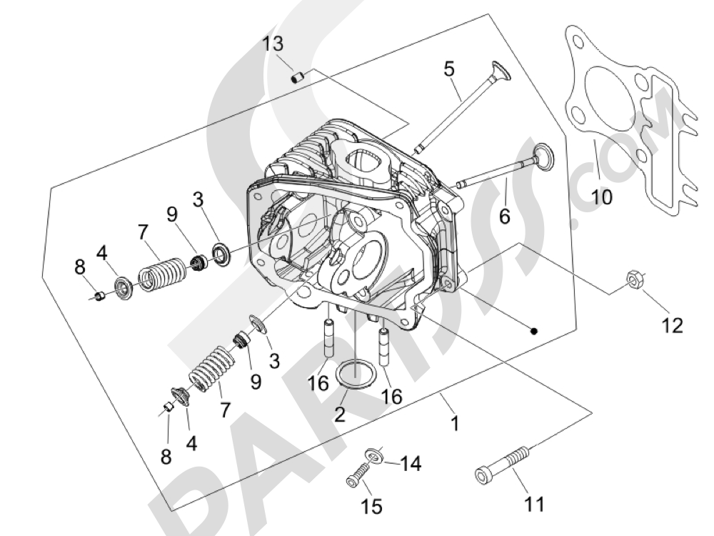 Grupo culata - Valvula Piaggio Liberty 50 4T Sport 2007-2008