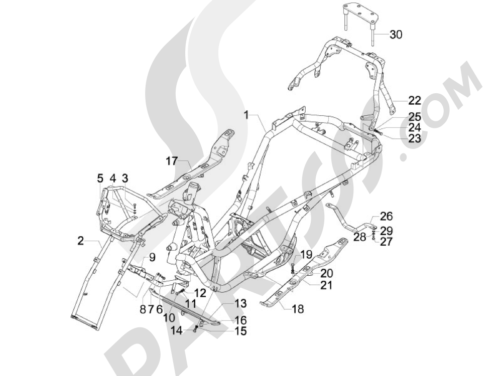 Chasis carrocería Piaggio MP3 125 ie 2008-2009 Chasis carrocería Piaggio MP3 125 ie 2008-2009