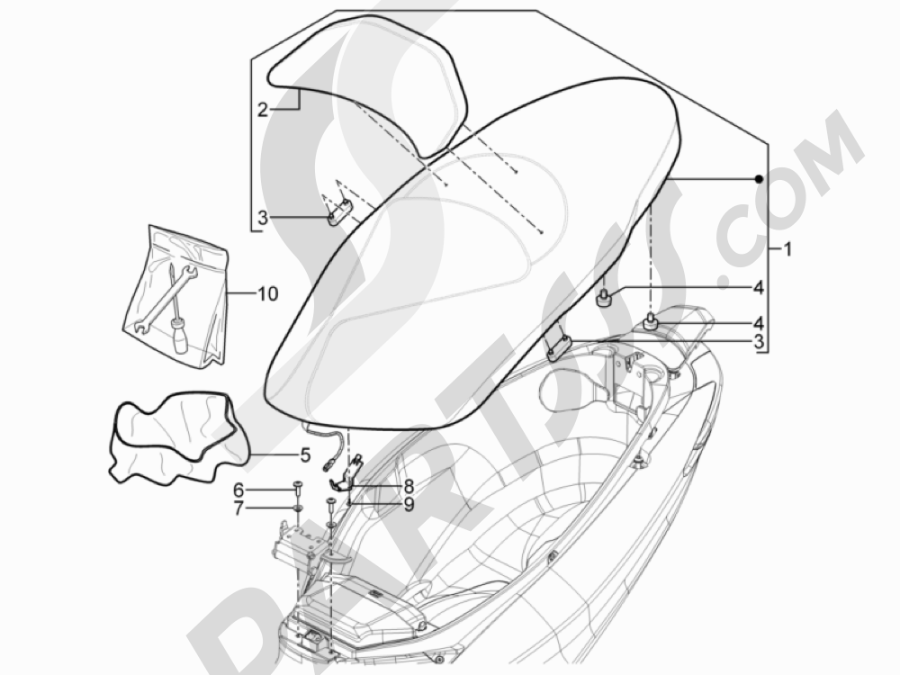 Sill’n asientos Piaggio MP3 125 YOUrban ERL 2011-2013