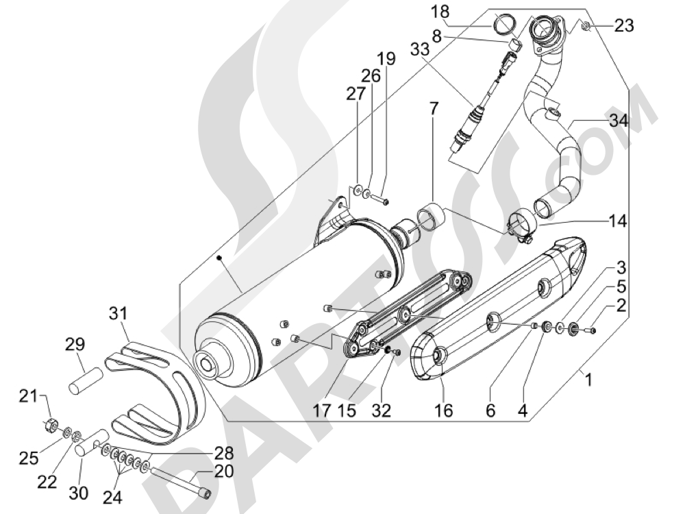 Silenciador Piaggio MP3 400 ie 2007-2008