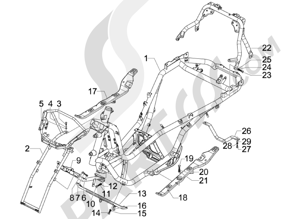 Chasis carrocer’a Piaggio MP3 400 ie LT - MP3 400 ie LT Sport 2008-2010