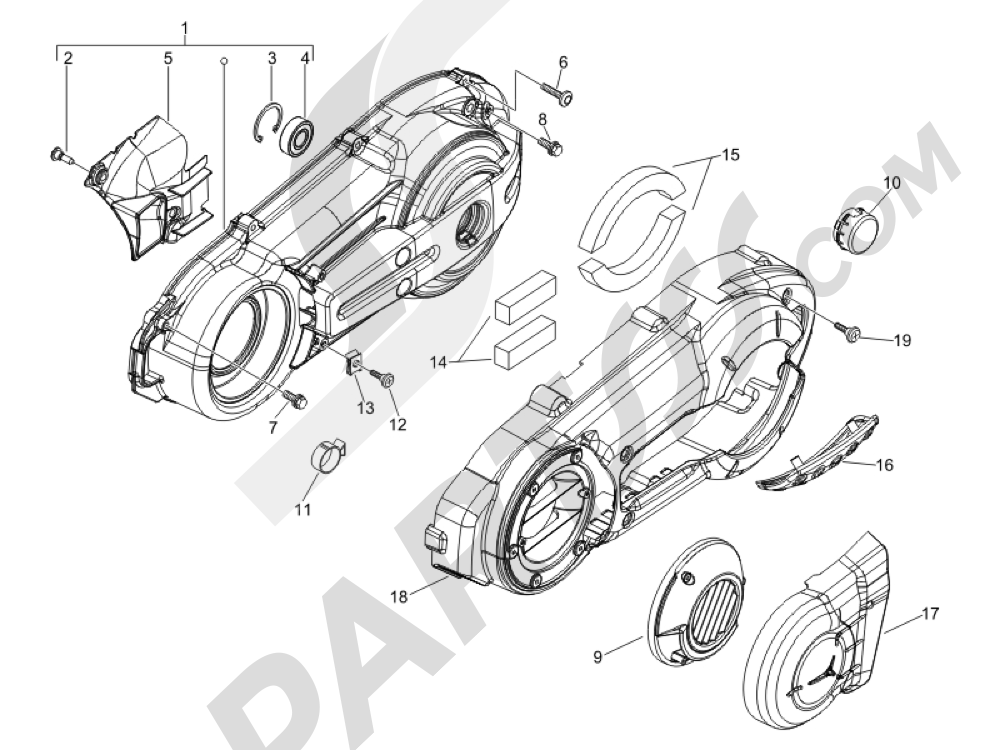 Tapa cárter - Refrigeracion cárter Piaggio MP3 400 ie LT - MP3 400 ie LT Sport 2008-2010