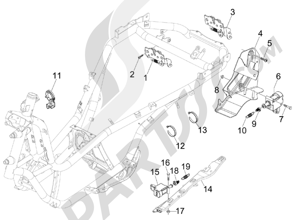 SERRATURA CILINDRO PORTA Sx Piaggio Porter Quargo Pianale - Piaggio