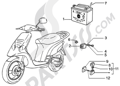 Piaggio NRG MC3 DT 1998-2005 Bateria-telerruptor