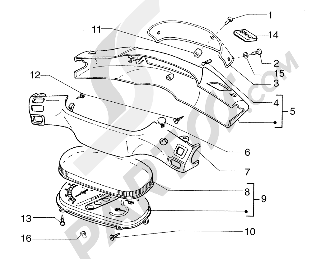 Cubremanillar Piaggio Skipper 125/150cc HASTA 1997