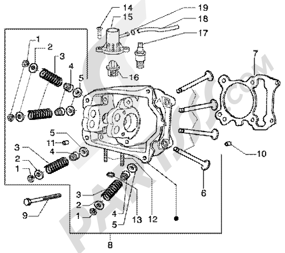 Culata-valvulas Piaggio Super Hexagon GTX 125 1998-2005