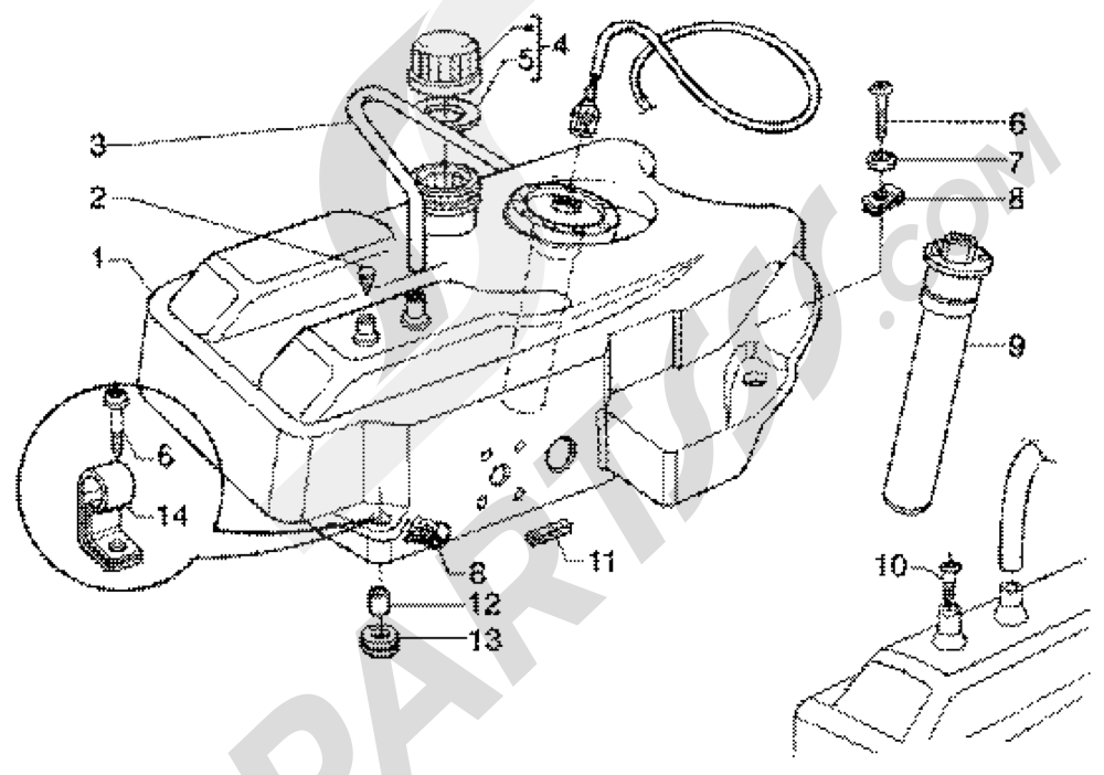 Deposito carburante Piaggio Super Hexagon GTX 125 1998-2005