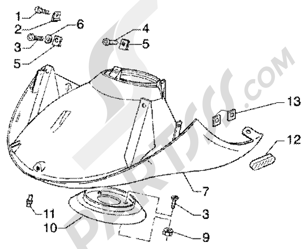 Guardabarros Piaggio Super Hexagon GTX 125 1998-2005