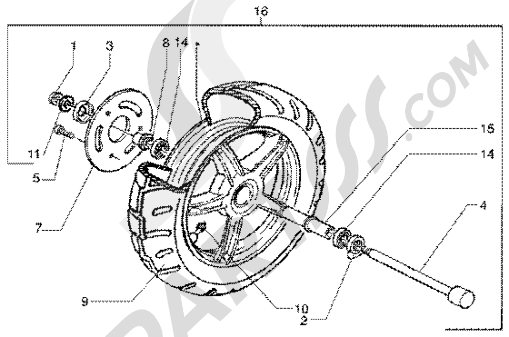 ROUE AVANT Piaggio Super Hexagon GTX 125 1998-2005